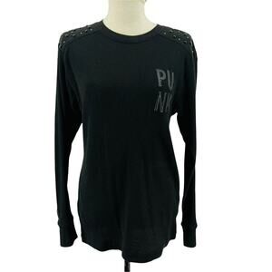 Blac Label Black Thermal Studded Shoulder Long Sleeve PUNK Small